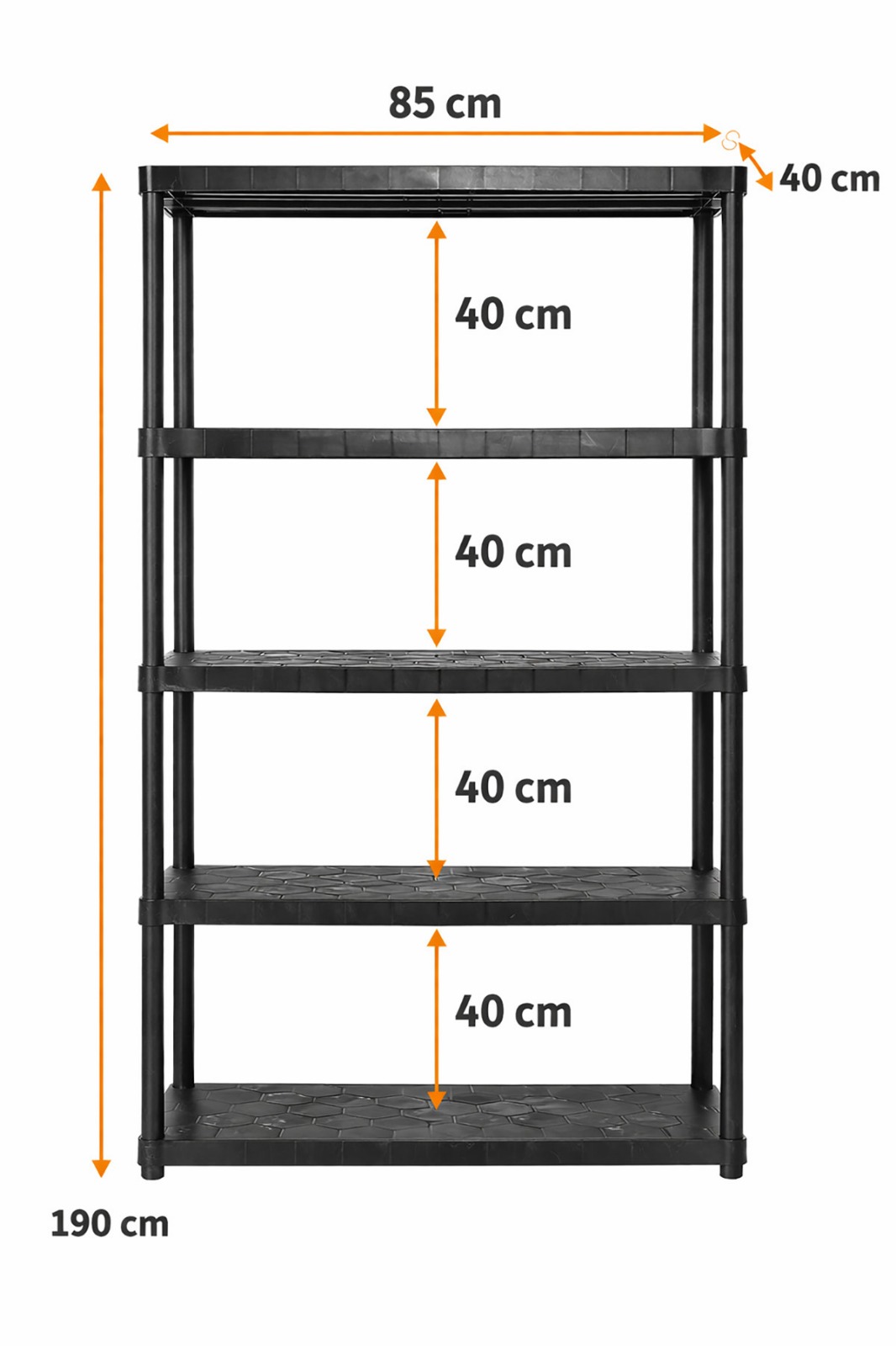 5 Katlı Plastik Raf 190cm